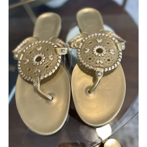 Jack Rogers Georgica Jelly Sandals Gold Studded Size Women’s US 10 - Picture 1 of 5